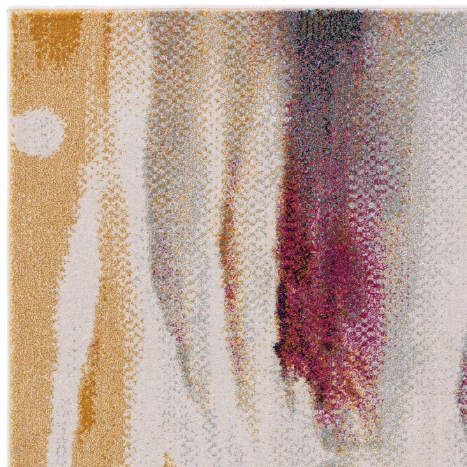 Nova Vista NV42 Modern Abstract Durable Easy-Care Polypropylene Short Pile Ivory/Blue/Orange/YellowMultcolour Rug-Asiatic Carpets-Rug Love - The Most Loved Rug Store