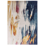 Nova Vista NV42 Modern Abstract Durable Easy-Care Polypropylene Short Pile Ivory/Blue/Orange/YellowMultcolour Rug