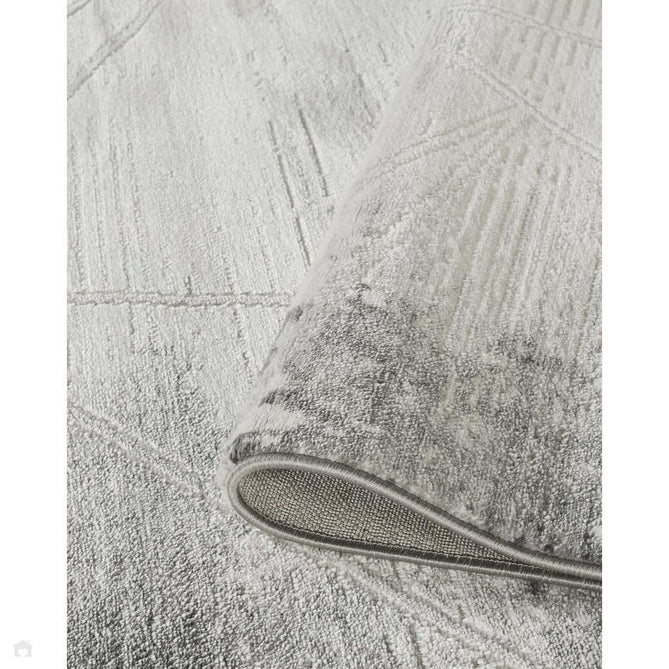 Novu Mirage NOV01 Modern Geometric-Abstract Distressed Shimmer Soft Velvety Hi-Lo Textured Cut Pile Polyblend Light Grey/Silver/Steel Grey/Charcoal/Ivory Rug-Desire Rugs-Rug Love - The Most Loved Rug Store