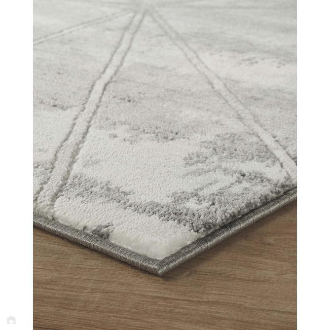 Novu Mirage NOV01 Modern Geometric-Abstract Distressed Shimmer Soft Velvety Hi-Lo Textured Cut Pile Polyblend Light Grey/Silver/Steel Grey/Charcoal/Ivory Rug-Desire Rugs-Rug Love - The Most Loved Rug Store
