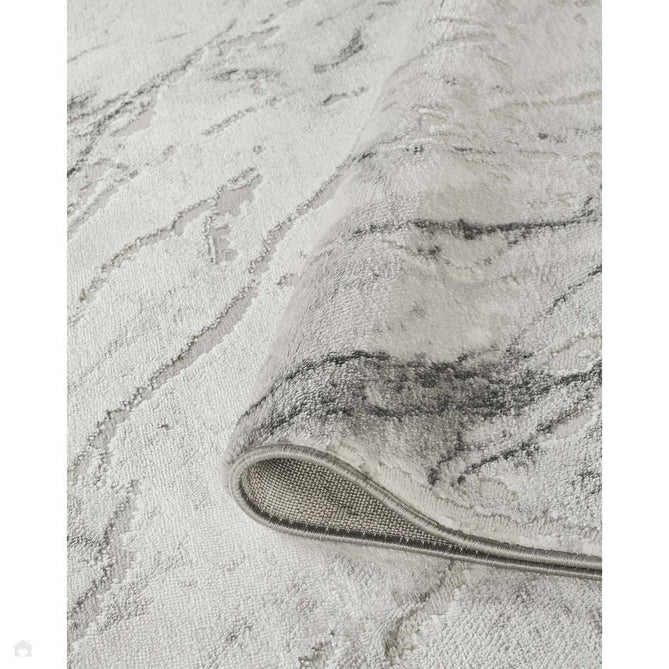 Novu Valley NOV03 Modern Abstract Distressed Marbled Shimmer Soft Velvety Hi-Lo Textured Cut Pile Polyblend Soft Grey/Pewter/Silver/Charcoal/Ivory Rug-Desire Rugs-Rug Love - The Most Loved Rug Store