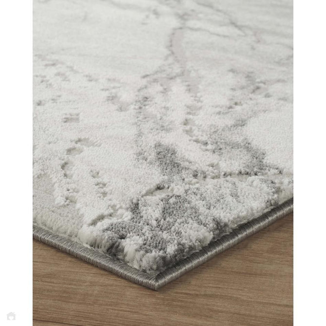 Novu Valley NOV03 Modern Abstract Distressed Marbled Shimmer Soft Velvety Hi-Lo Textured Cut Pile Polyblend Soft Grey/Pewter/Silver/Charcoal/Ivory Rug-Desire Rugs-Rug Love - The Most Loved Rug Store