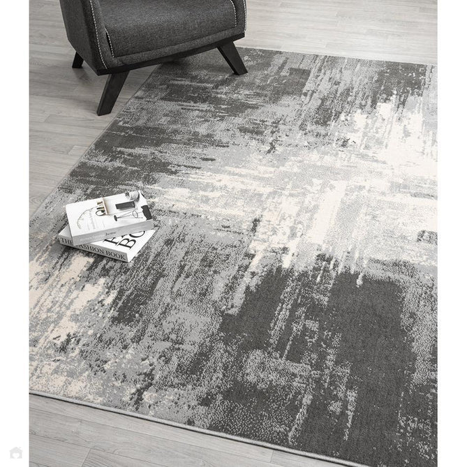 Obsidian Craft OBS33 Dark Charcoal Grey/Mid Grey/Light Silver/Ivory/Taupe Rug-Desire Rugs-Rug Love - The Most Loved Rug Store
