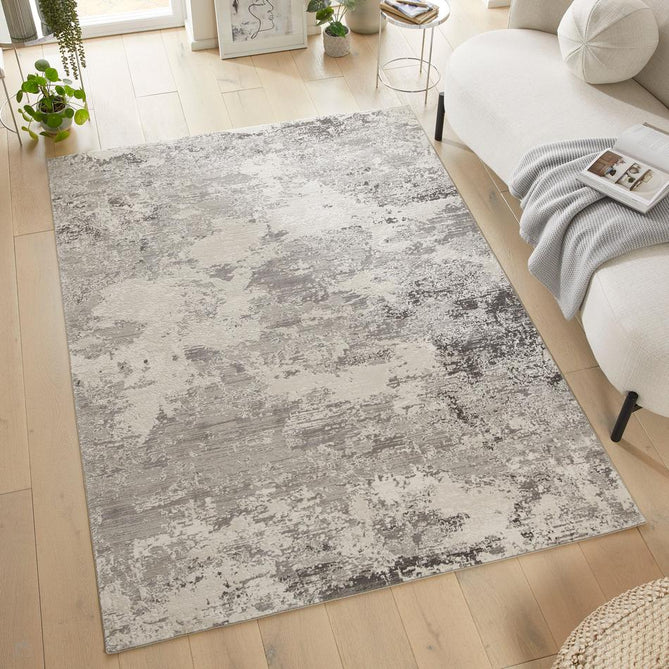 Olivia OLI105 Modern Abstract Distressed Shimmer Soft-Touch Textured Low-Profile Short Pile Polyester Grey Rug-Concept Looms-Rug Love - The Most Loved Rug Store