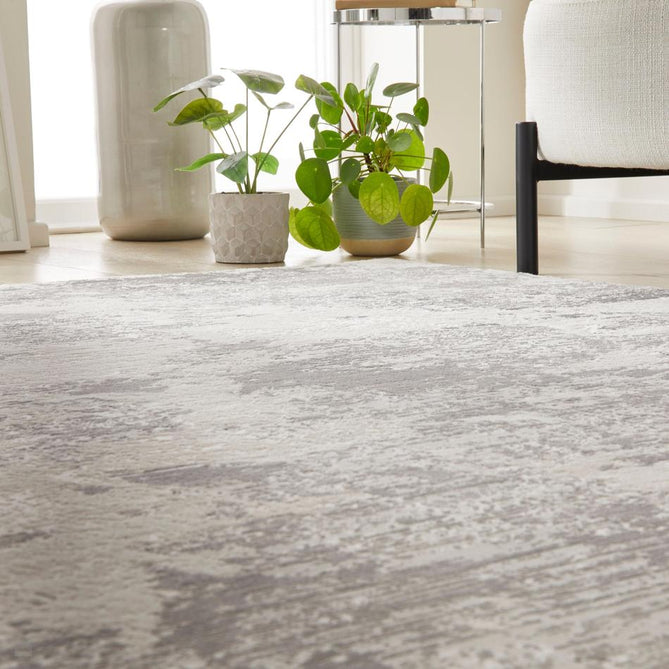 Olivia OLI105 Modern Abstract Distressed Shimmer Soft-Touch Textured Low-Profile Short Pile Polyester Grey Rug-Concept Looms-Rug Love - The Most Loved Rug Store