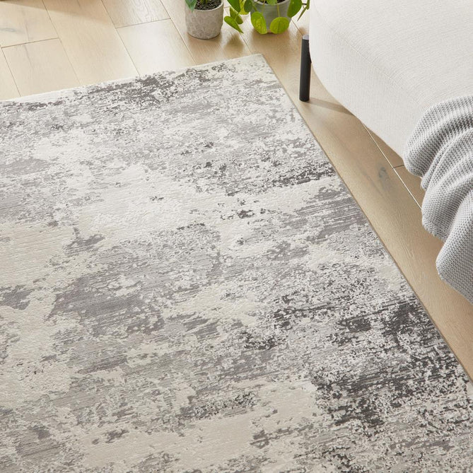 Olivia OLI105 Modern Abstract Distressed Shimmer Soft-Touch Textured Low-Profile Short Pile Polyester Grey Rug-Concept Looms-Rug Love - The Most Loved Rug Store