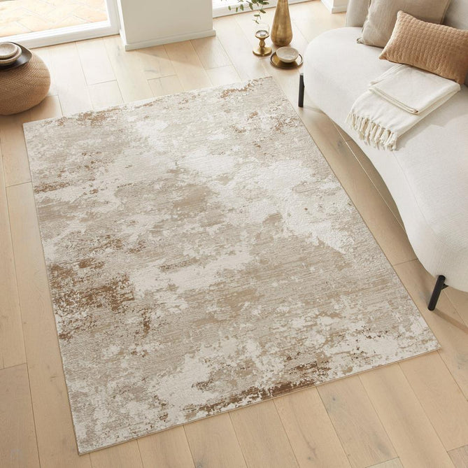 Olivia OLI106 Modern Abstract Distressed Shimmer Soft-Touch Textured Low-Profile Short Pile Polyester Beige Rug-Concept Looms-Rug Love - The Most Loved Rug Store