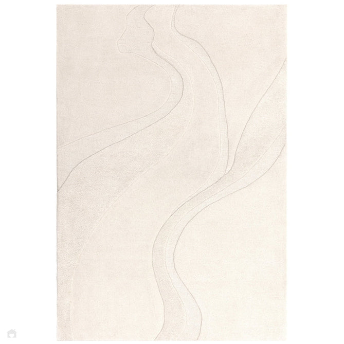 Olsen Glide Modern Plain Abstract Hand Carved Hi-Low Textured Wool Cream Rug-Asiatic Carpets-Rug Love - The Most Loved Rug Store