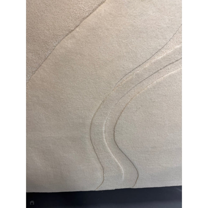 Olsen Movement Modern Plain Abstract Hand Carved Hi-Low Textured Wool Cream Rug-Asiatic Carpets-Rug Love - The Most Loved Rug Store