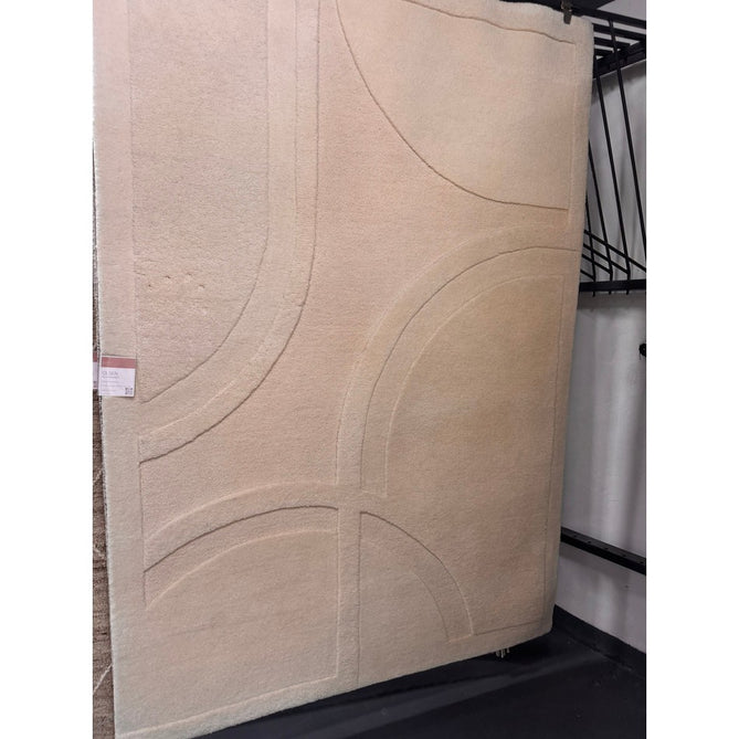 Olsen Movement Modern Plain Abstract Hand Carved Hi-Low Textured Wool Cream Rug-Asiatic Carpets-Rug Love - The Most Loved Rug Store