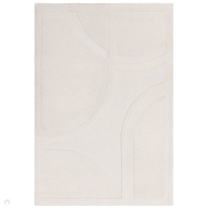 Olsen Movement Modern Plain Abstract Hand Carved Hi-Low Textured Wool Cream Rug-Asiatic Carpets-Rug Love - The Most Loved Rug Store