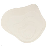 Olsen Surge Modern Plain Abstract Hand Carved Hi-Low Textured Wool Oval Cream Rug