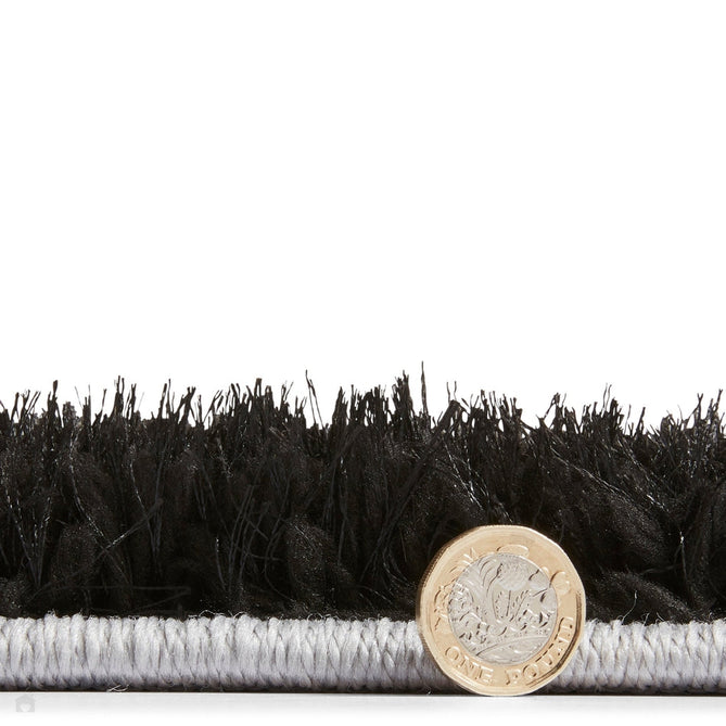 Olympia 2239 3D Geometric Plush Carved Hi-Lo Textured Soft Polyester Metallic Shimmer Shaggy Black/White/Grey Rug-Think Rugs-Rug Love - The Most Loved Rug Store