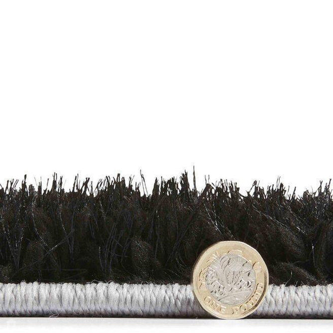 Olympia 2239 3D Geometric Plush Carved Hi-Lo Textured Soft Polyester Metallic Shimmer Shaggy Black/White/Grey Rug-Think Rugs-Rug Love - The Most Loved Rug Store