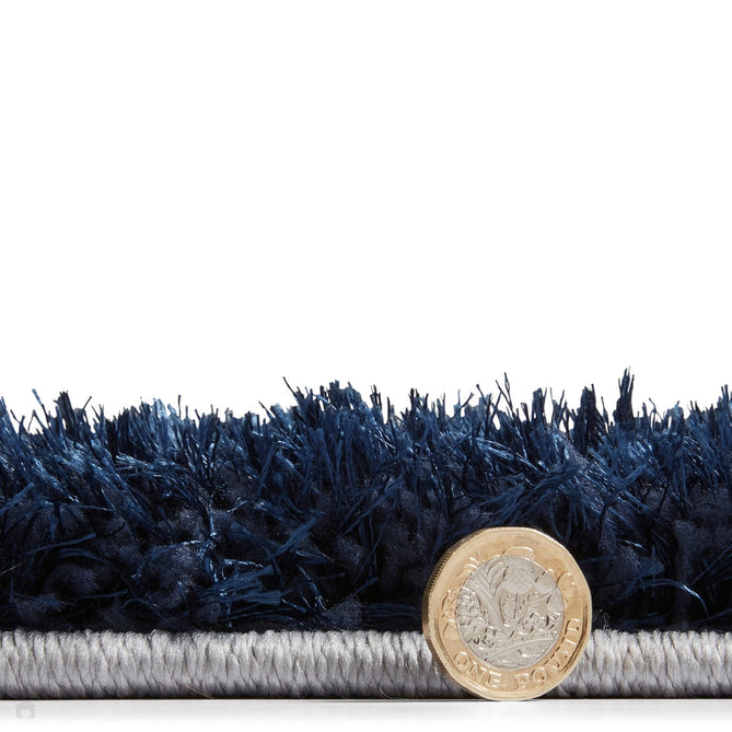 Olympia 2239 3D Geometric Plush Carved Hi-Lo Textured Soft Polyester Metallic Shimmer Shaggy Grey/Navy Rug-Think Rugs-Rug Love - The Most Loved Rug Store