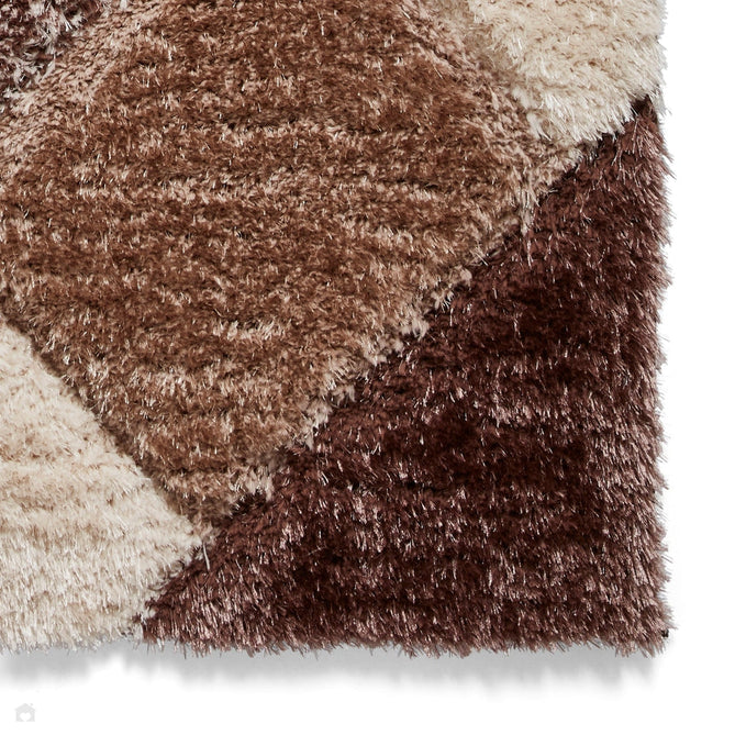 Olympia 2239 3D Geometric Plush Hand Carved Soft Polypropylene Shaggy Beige/Brown/Cream Rug-Think Rugs-Rug Love - The Most Loved Rug Store