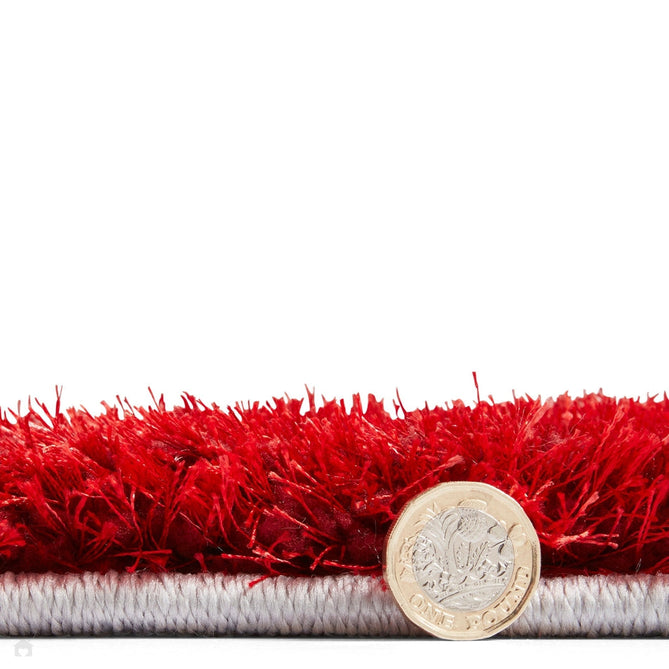 Olympia 2239 3D Geometric Plush Hand Carved Soft Polypropylene Shaggy Grey/Red/Brown Rug-Think Rugs-Rug Love - The Most Loved Rug Store