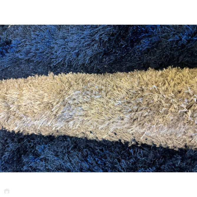 Olympia GR224 3D Geometric Plush Carved Hi-Lo Textured Soft Polyester Metallic Shimmer Shaggy Grey/Navy/Cream Rug-Think Rugs-Rug Love - The Most Loved Rug Store