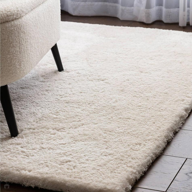 Opulence Plush Plain Soft Subtle Shimmer Sustainable Recycled Polyester Mid-Height Shaggy Ivory Rug-Asiatic Carpets-Rug Love - The Most Loved Rug Store