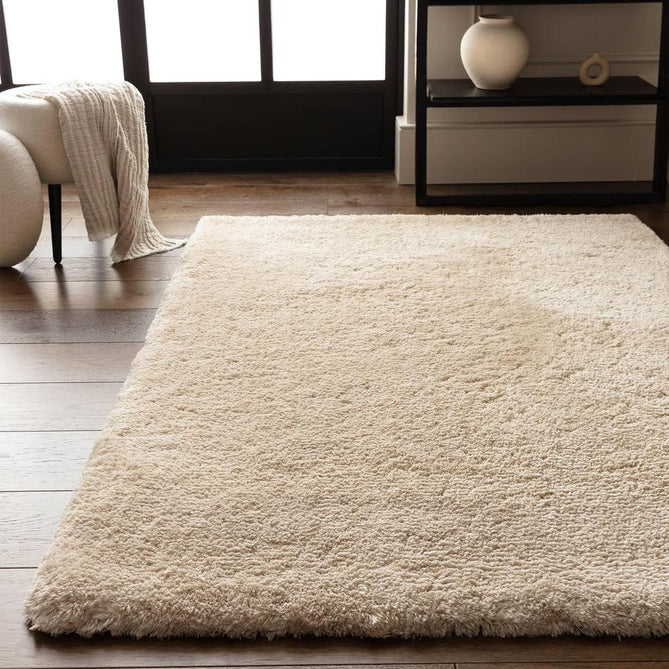 Opulence Plush Plain Soft Subtle Shimmer Sustainable Recycled Polyester Mid-Height Shaggy Natural Rug-Asiatic Carpets-Rug Love - The Most Loved Rug Store