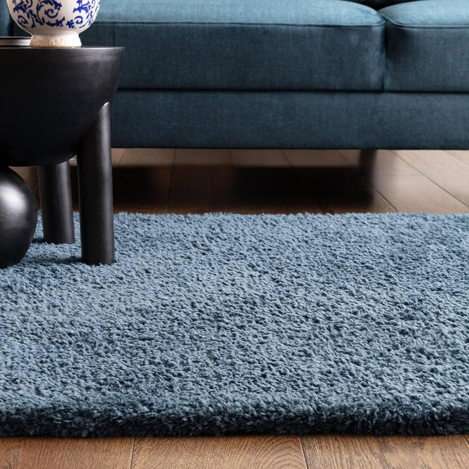 Opulence Plush Plain Soft Subtle Shimmer Sustainable Recycled Polyester Mid-Height Shaggy Petrol Rug-Asiatic Carpets-Rug Love - The Most Loved Rug Store
