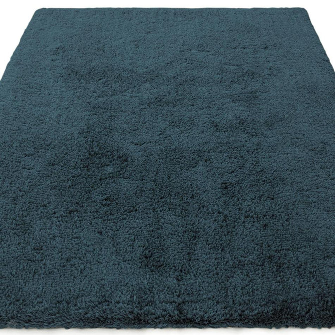 Opulence Plush Plain Soft Subtle Shimmer Sustainable Recycled Polyester Mid-Height Shaggy Petrol Rug-Asiatic Carpets-Rug Love - The Most Loved Rug Store