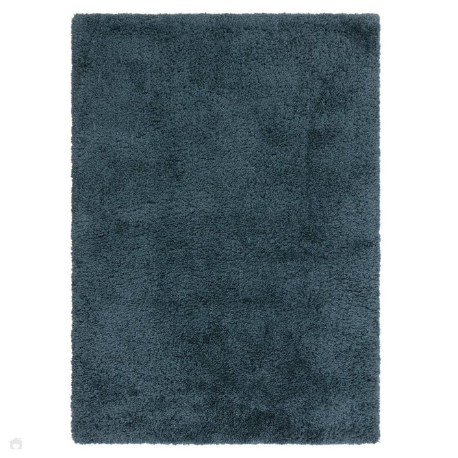 Opulence Plush Plain Soft Subtle Shimmer Sustainable Recycled Polyester Mid-Height Shaggy Petrol Rug-Asiatic Carpets-Rug Love - The Most Loved Rug Store