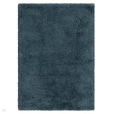 Opulence Plush Plain Soft Subtle Shimmer Sustainable Recycled Polyester Mid-Height Shaggy Petrol Rug