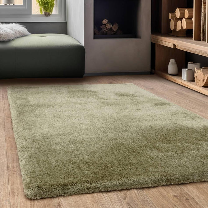 Opulence Plush Plain Soft Subtle Shimmer Sustainable Recycled Polyester Mid-Height Shaggy Sage Rug-Asiatic Carpets-Rug Love - The Most Loved Rug Store