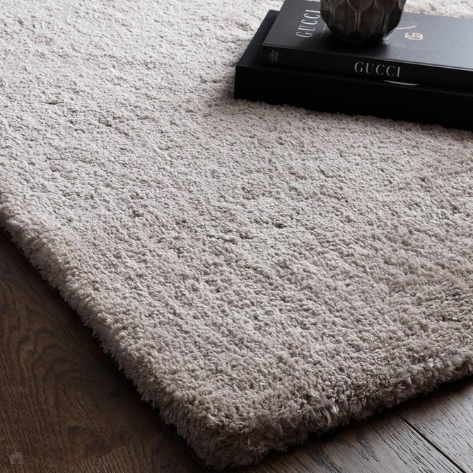 Opulence Plush Plain Soft Subtle Shimmer Sustainable Recycled Polyester Mid-Height Shaggy Silver Rug-Asiatic Carpets-Rug Love - The Most Loved Rug Store