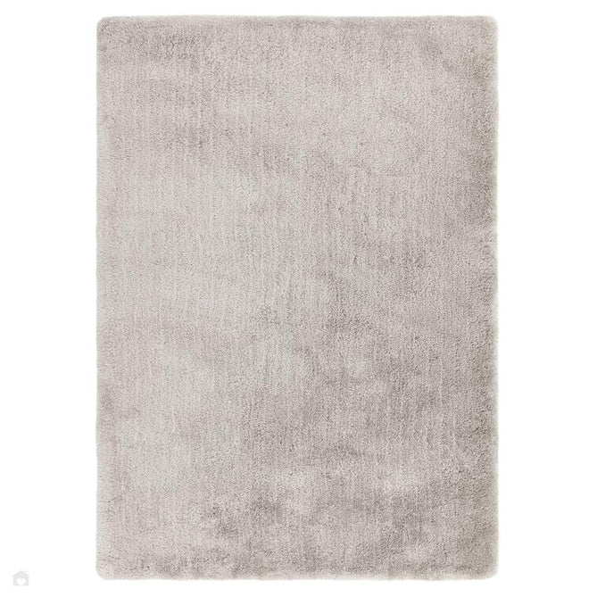 Opulence Plush Plain Soft Subtle Shimmer Sustainable Recycled Polyester Mid-Height Shaggy Silver Rug-Asiatic Carpets-Rug Love - The Most Loved Rug Store