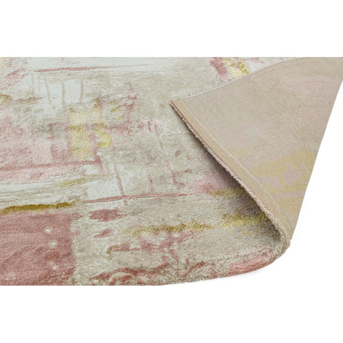Orion OR01 Decor Modern Abstract Distressed Textured Soft-Touch Metallic Shimmer Pink/Gold/Cream Rug-Asiatic Carpets-Rug Love - The Most Loved Rug Store