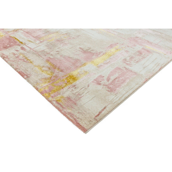 Orion OR01 Decor Modern Abstract Distressed Textured Soft-Touch Metallic Shimmer Pink/Gold/Cream Rug-Asiatic Carpets-Rug Love - The Most Loved Rug Store