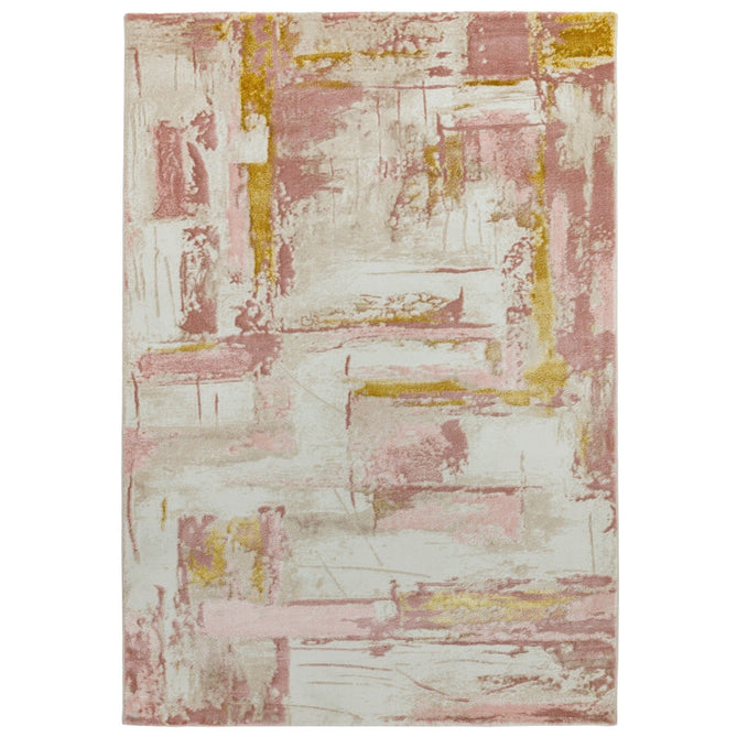 Orion OR01 Decor Modern Abstract Distressed Textured Soft-Touch Metallic Shimmer Pink/Gold/Cream Rug-Asiatic Carpets-Rug Love - The Most Loved Rug Store