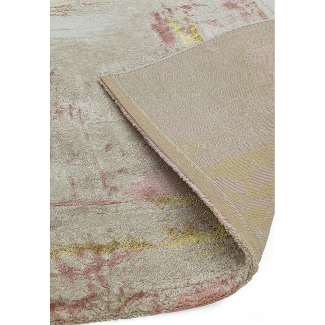 Orion OR01 Decor Modern Abstract Distressed Textured Soft-Touch Metallic Shimmer Pink/Gold/Cream Rug-Asiatic Carpets-Rug Love - The Most Loved Rug Store