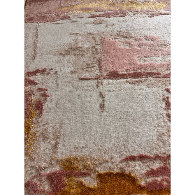 Orion OR01 Decor Modern Abstract Distressed Textured Soft-Touch Metallic Shimmer Pink/Gold/Cream Rug-Asiatic Carpets-Rug Love - The Most Loved Rug Store