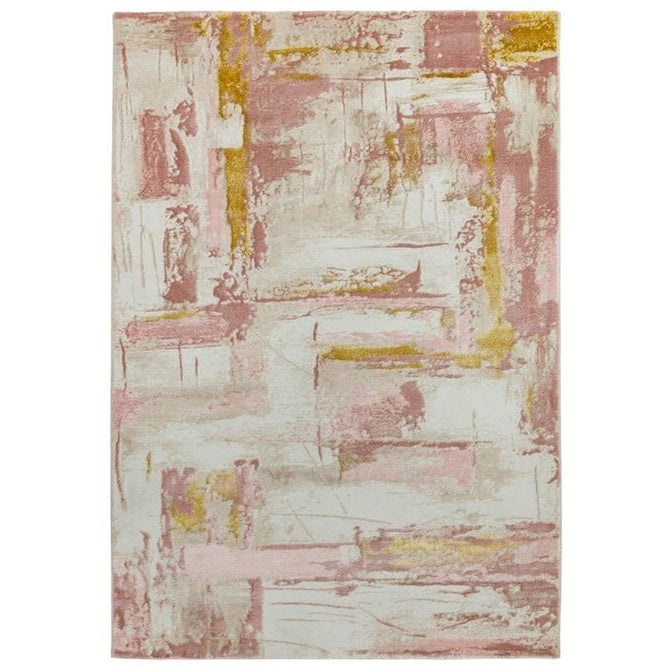 Orion OR01 Decor Modern Abstract Distressed Textured Soft-Touch Metallic Shimmer Pink/Gold/Cream Rug-Asiatic Carpets-Rug Love - The Most Loved Rug Store