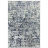 Orion OR04 Abstract Modern Distressed Textured Soft-Touch Metallic Shimmer Blue/Grey/Cream Rug