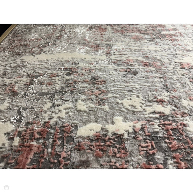 Orion OR06 Abstract Modern Distressed Textured Soft-Touch Metallic Shimmer Pink/Grey/Cream Rug-Asiatic Carpets-Rug Love - The Most Loved Rug Store