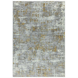 Orion OR07 Abstract Modern Distressed Textured Soft-Touch Metallic Shimmer Yellow/Grey/Cream Rug