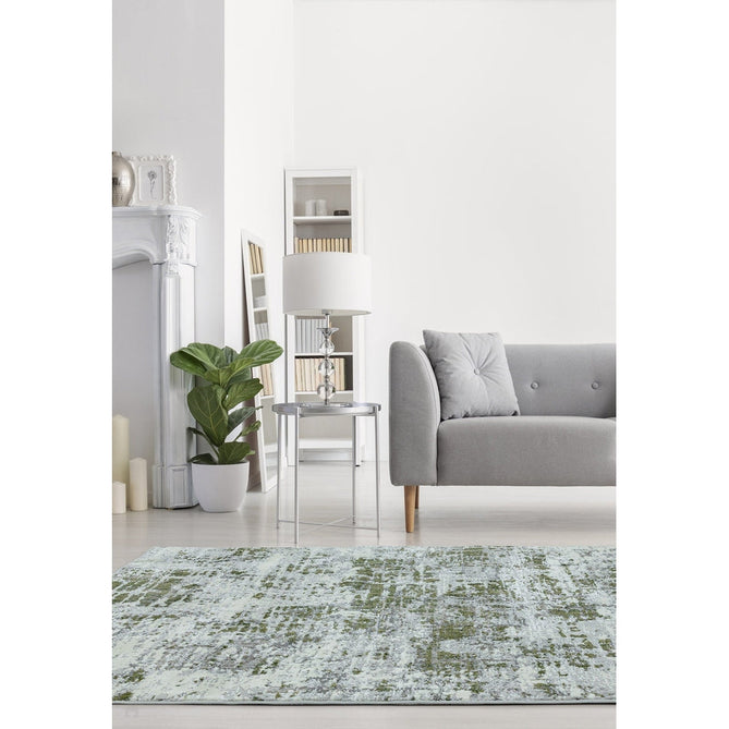 Orion OR08 Abstract Modern Distressed Textured Soft-Touch Metallic Shimmer Green/Silver/Cream Rug-Asiatic Carpets-Rug Love - The Most Loved Rug Store