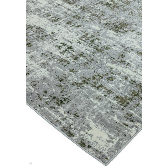 Orion OR08 Abstract Modern Distressed Textured Soft-Touch Metallic Shimmer Green/Silver/Cream Rug-Asiatic Carpets-Rug Love - The Most Loved Rug Store