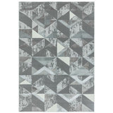 Orion OR09 Flag Modern Geometric Distressed Textured Soft-Touch Metallic Shimmer Silver/Grey/Cream Rug