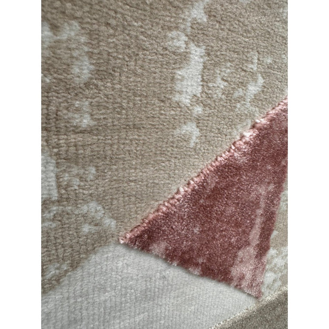 Orion OR10 Flag Modern Geometric Distressed Textured Soft-Touch Metallic Shimmer Pink/Gold/Taupe/Cream Rug-Asiatic Carpets-Rug Love - The Most Loved Rug Store