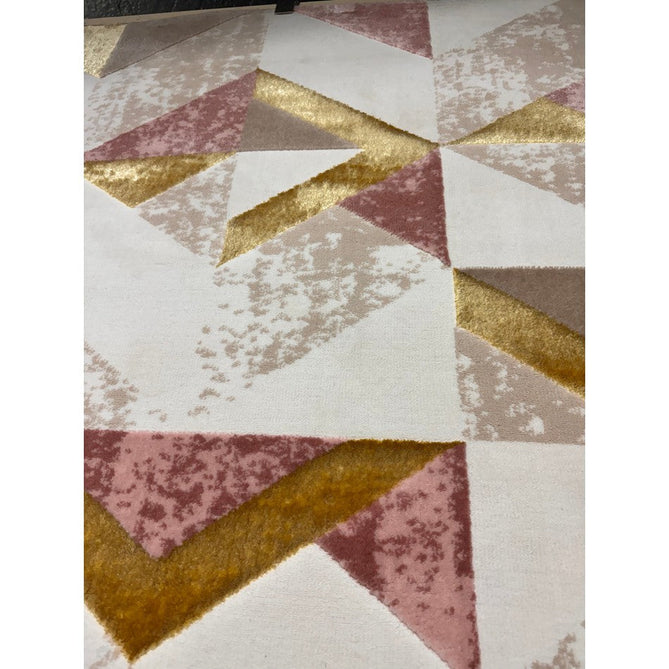 Orion OR10 Flag Modern Geometric Distressed Textured Soft-Touch Metallic Shimmer Pink/Gold/Taupe/Cream Rug-Asiatic Carpets-Rug Love - The Most Loved Rug Store