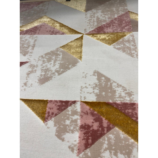 Orion OR10 Flag Modern Geometric Distressed Textured Soft-Touch Metallic Shimmer Pink/Gold/Taupe/Cream Rug-Asiatic Carpets-Rug Love - The Most Loved Rug Store