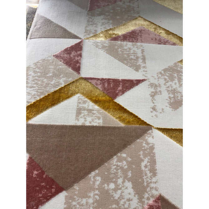Orion OR10 Flag Modern Geometric Distressed Textured Soft-Touch Metallic Shimmer Pink/Gold/Taupe/Cream Rug-Asiatic Carpets-Rug Love - The Most Loved Rug Store