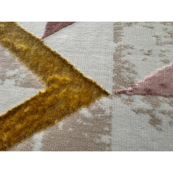 Orion OR10 Flag Modern Geometric Distressed Textured Soft-Touch Metallic Shimmer Pink/Gold/Taupe/Cream Rug-Asiatic Carpets-Rug Love - The Most Loved Rug Store