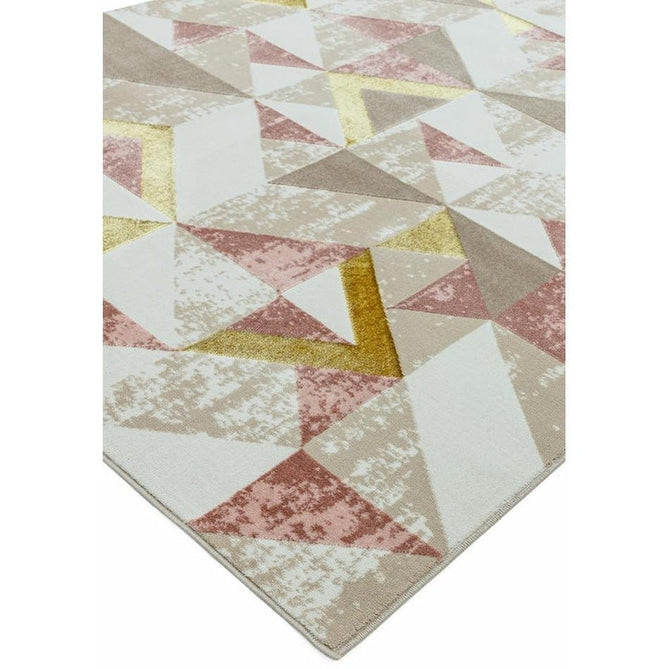 Orion OR10 Flag Modern Geometric Distressed Textured Soft-Touch Metallic Shimmer Pink/Gold/Taupe/Cream Rug-Asiatic Carpets-Rug Love - The Most Loved Rug Store