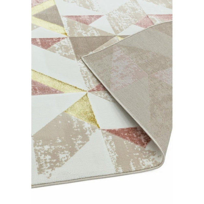 Orion OR10 Flag Modern Geometric Distressed Textured Soft-Touch Metallic Shimmer Pink/Gold/Taupe/Cream Rug-Asiatic Carpets-Rug Love - The Most Loved Rug Store